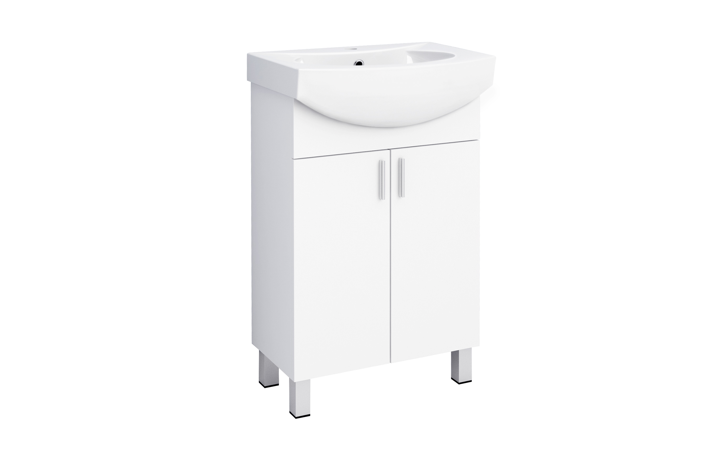 PVC bathroom cabinet with sink ICP5535 + 4255, white  1